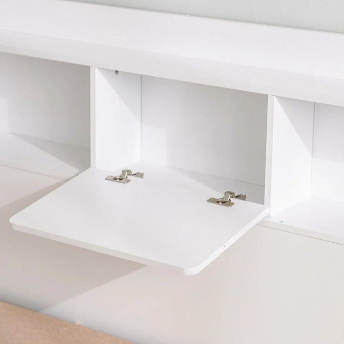 Supreme 160x200 Queen Bed with Storage-White-With 2-Year Warranty
