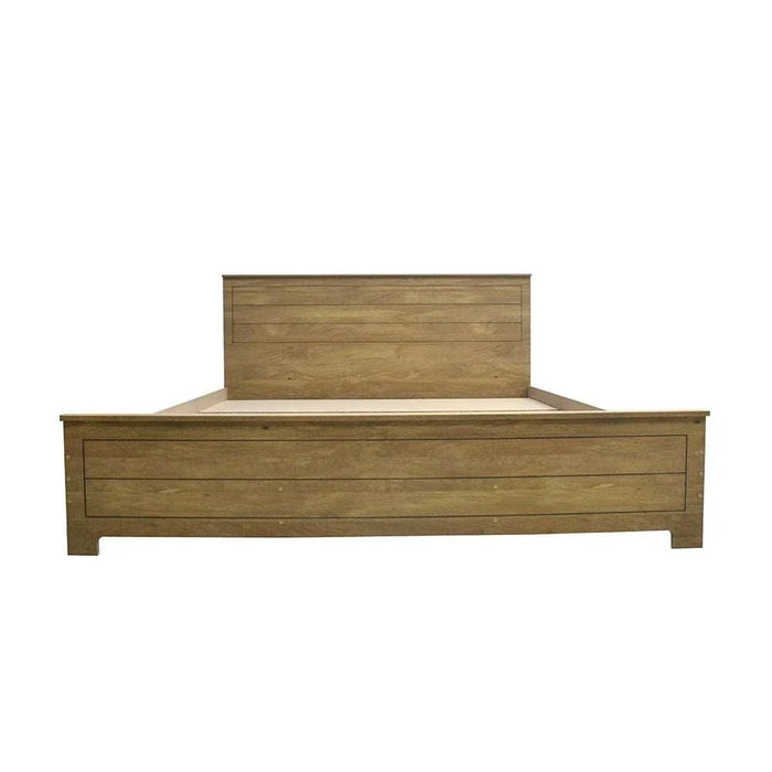 Athens 180x200 King Bed Set with 2 Nightstands & Dresser/Mirror-Light Oak-With 2-Year Warranty