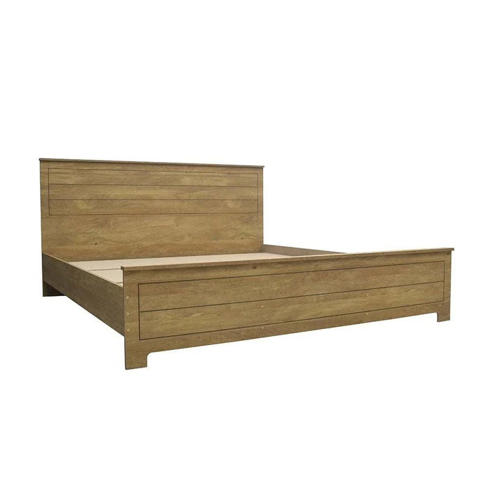 Athens 180x200 King Bed Set with 2 Nightstands & Dresser/Mirror-Light Oak-With 2-Year Warranty