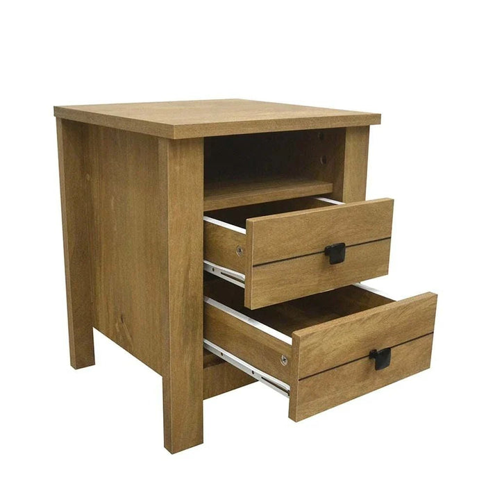 Athens 180x200 King Bed Set with 2 Nightstands & Dresser/Mirror-Light Oak-With 2-Year Warranty