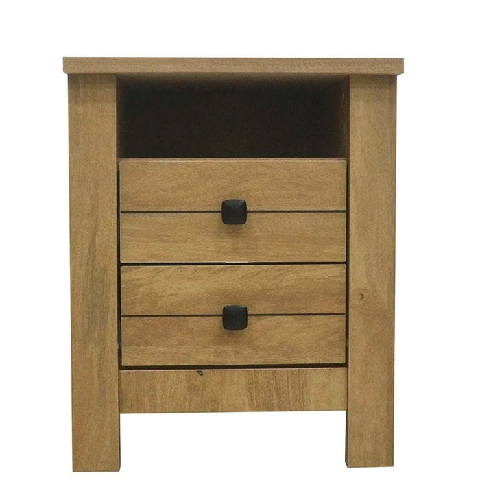 Athens 180x200 King Bed Set with 2 Nightstands & Dresser/Mirror-Light Oak-With 2-Year Warranty