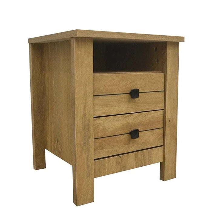 Athens 180x200 King Bed Set with 2 Nightstands & Dresser/Mirror-Light Oak-With 2-Year Warranty