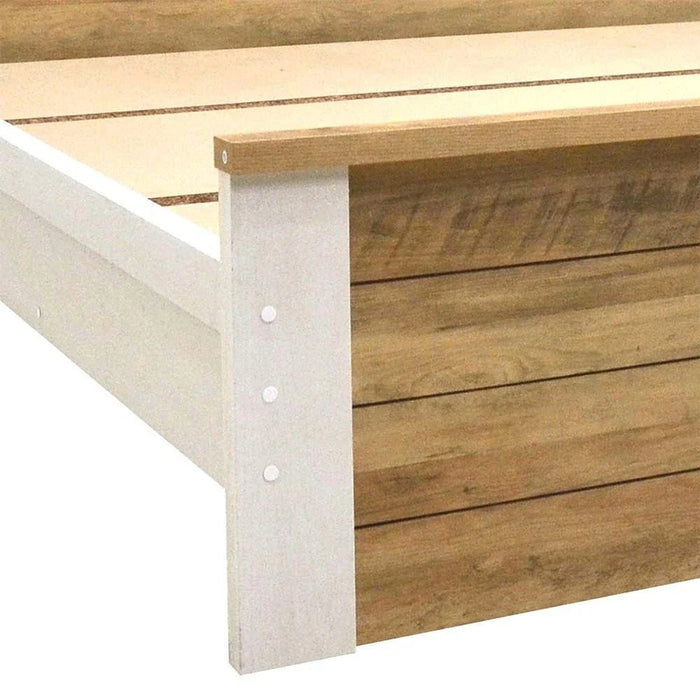 Swann 180x200 King Bed-Summer Oak/Pearl White-With 2-Year Warranty