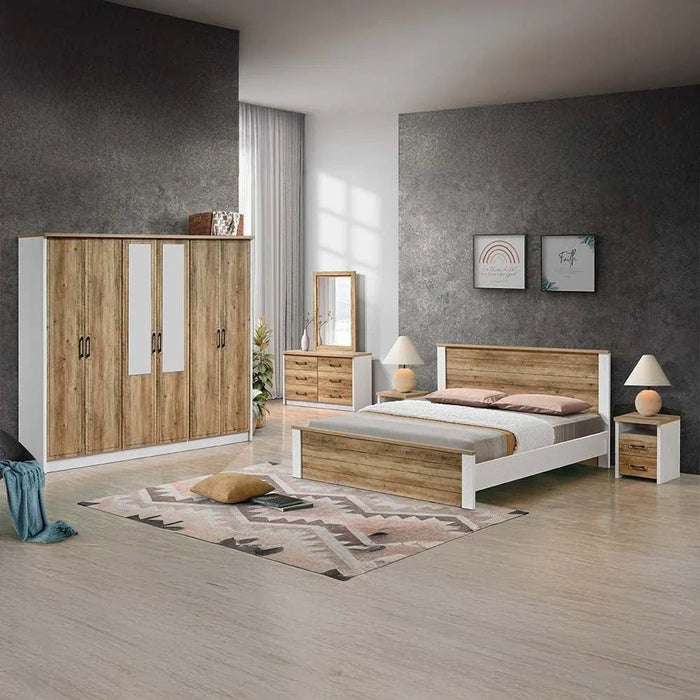 Swann 180x200 King Bed-Summer Oak/Pearl White-With 2-Year Warranty