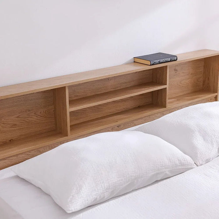 Gamorah New 180x200 King Bed Set+1 Nightstand + Dresser/Mirror & Stool - Oak - With 2-Year Warranty