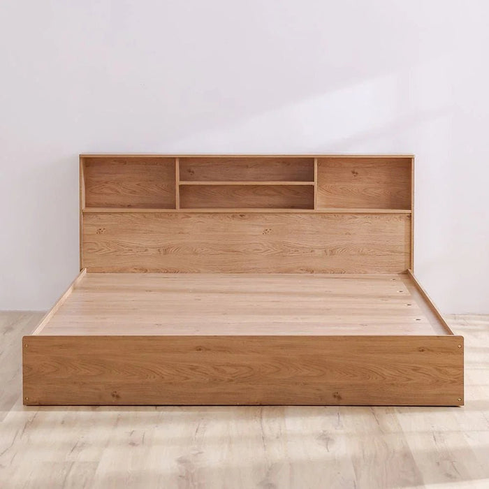 Gamorah New 180x200 King Bed Set+1 Nightstand + Dresser/Mirror & Stool - Oak - With 2-Year Warranty
