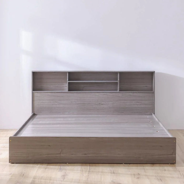 Gamorah 180x200 King Bed Set+1 Nightstand + Dresser/Mirror & Stool - Warm Grey - With 2-Year Warranty