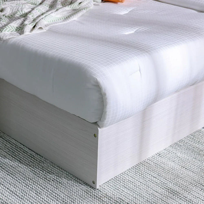 Gamorah 180X200 King Bed Set+1 Nightstand + Dresser/Mirror & Stool - Washed White - With 2-Year Warranty