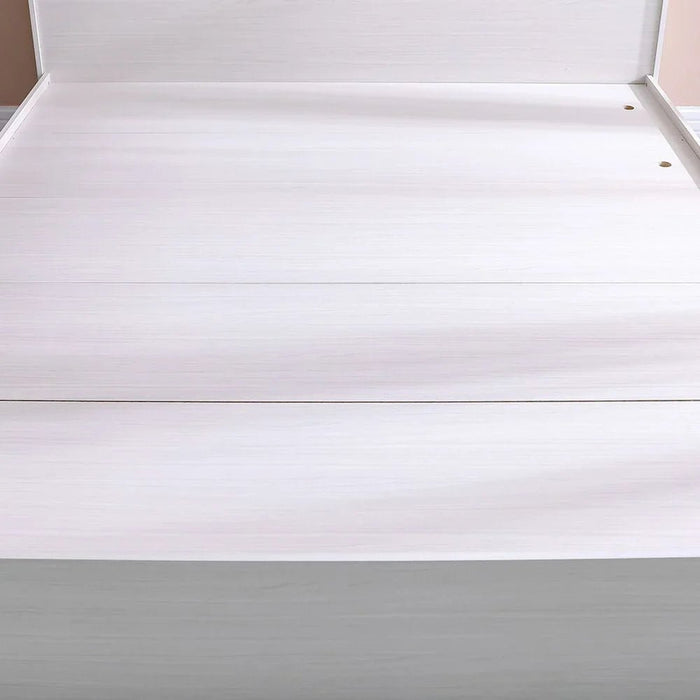 Gamorah 180X200 King Bed Set+1 Nightstand + Dresser/Mirror & Stool - Washed White - With 2-Year Warranty
