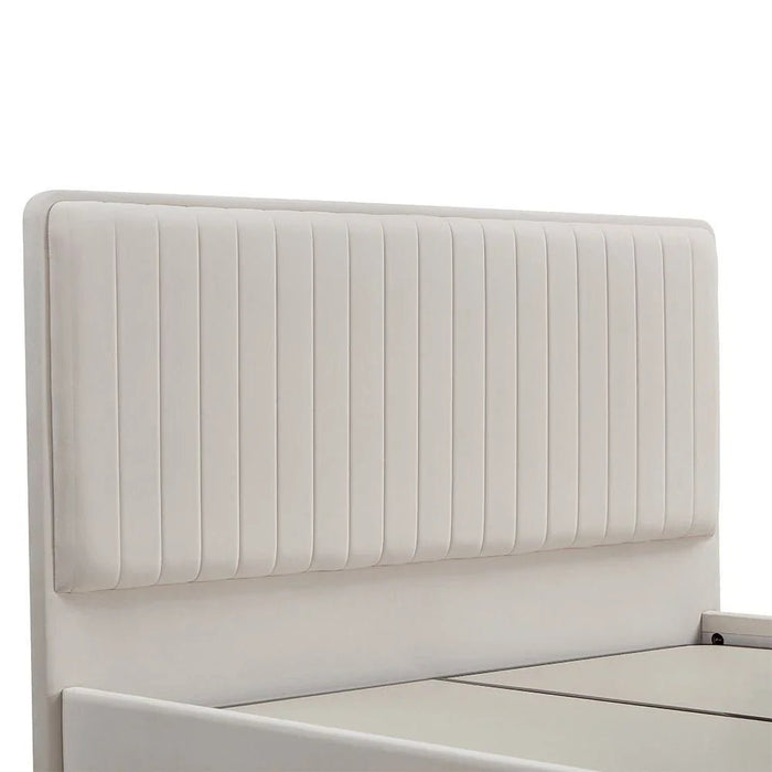 Lintell 180 X 200 King Bed With Hydraulic Underbed Storage - Cream