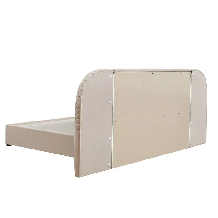 Ashton 180 X 200 King Bed Set With 2 Night Stands-Beige/Brushed Gold