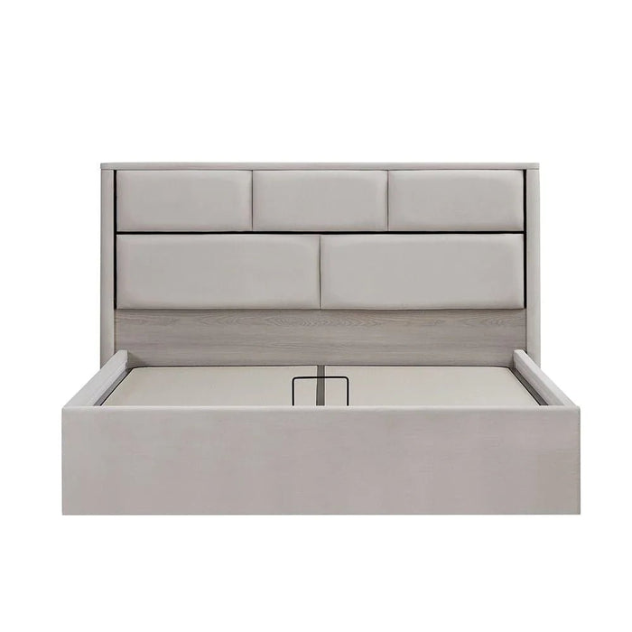 Trevor 180 X 200 King Bed With Hydraulic Underbed Storage-Beige