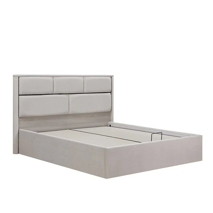 Trevor 180 X 200 King Bed With Hydraulic Underbed Storage-Beige