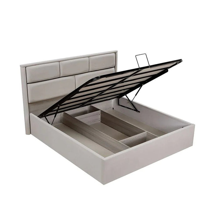 Trevor 180 X 200 King Bed With Hydraulic Underbed Storage-Beige