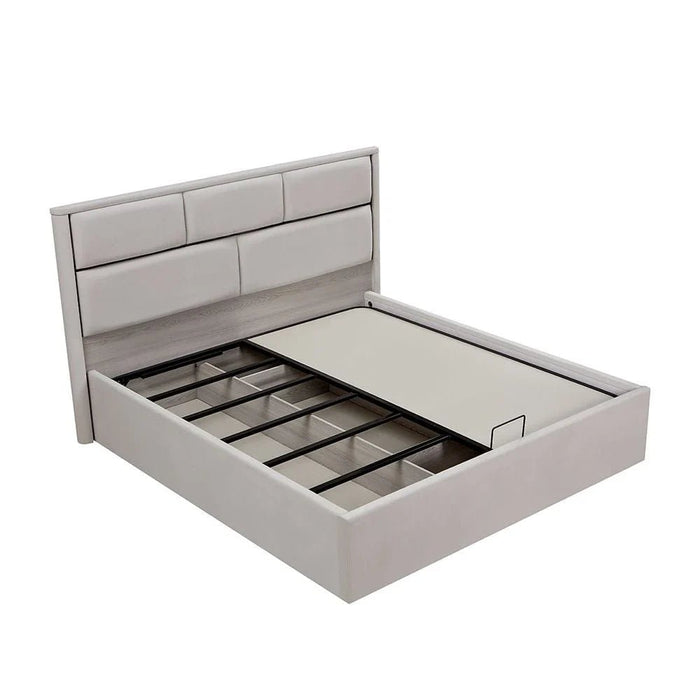 Trevor 180 X 200 King Bed With Hydraulic Underbed Storage-Beige