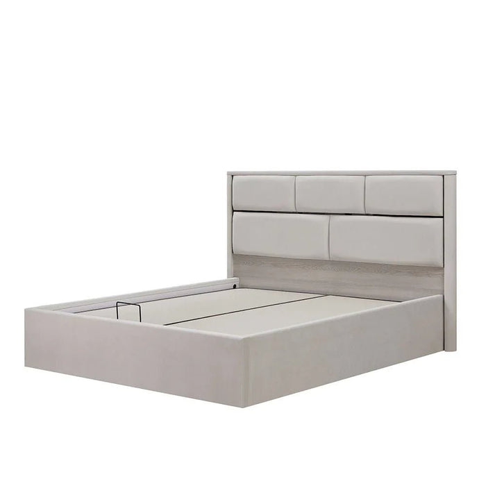 Trevor 180 X 200 King Bed With Hydraulic Underbed Storage-Beige