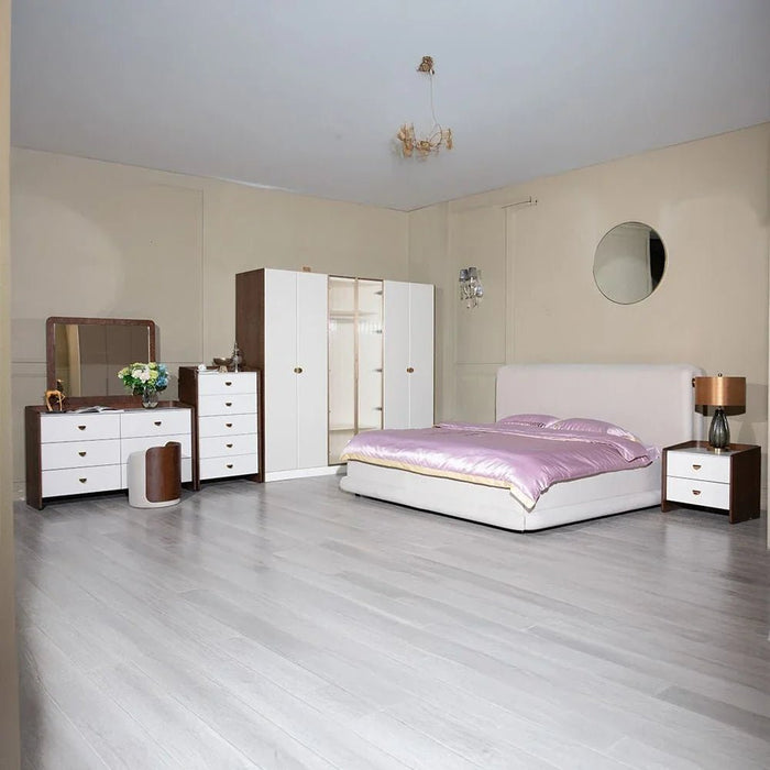 Alhamra 200X200 Super King Bed-Beige/Brass
