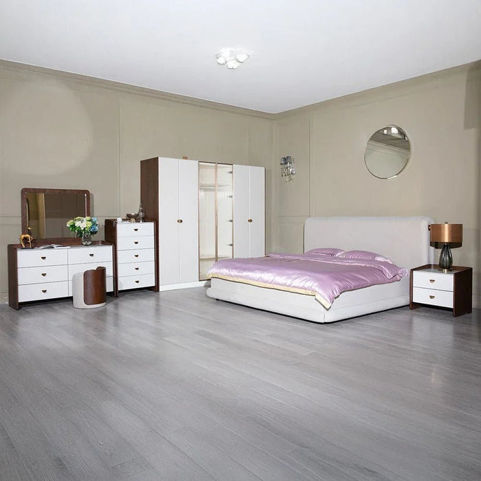 Alhamra 200X200 Super King Bed-Beige/Brass