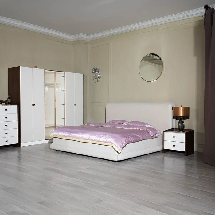 Alhamra 200X200 Super King Bed-Beige/Brass