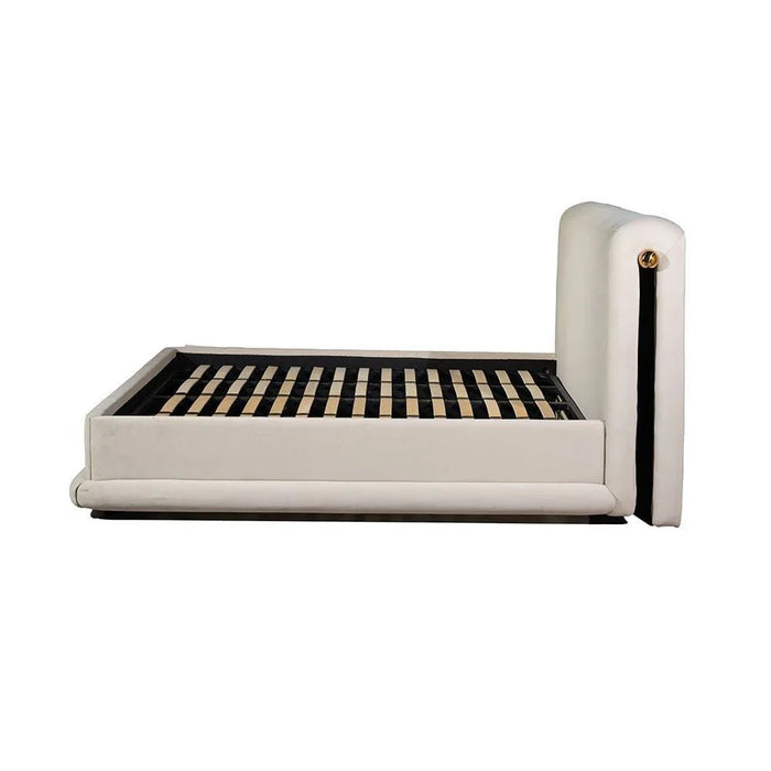Alhamra 200X200 Super King Bed-Beige/Brass