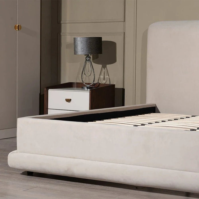 Alhamra 200X200 Super King Bed-Beige/Brass