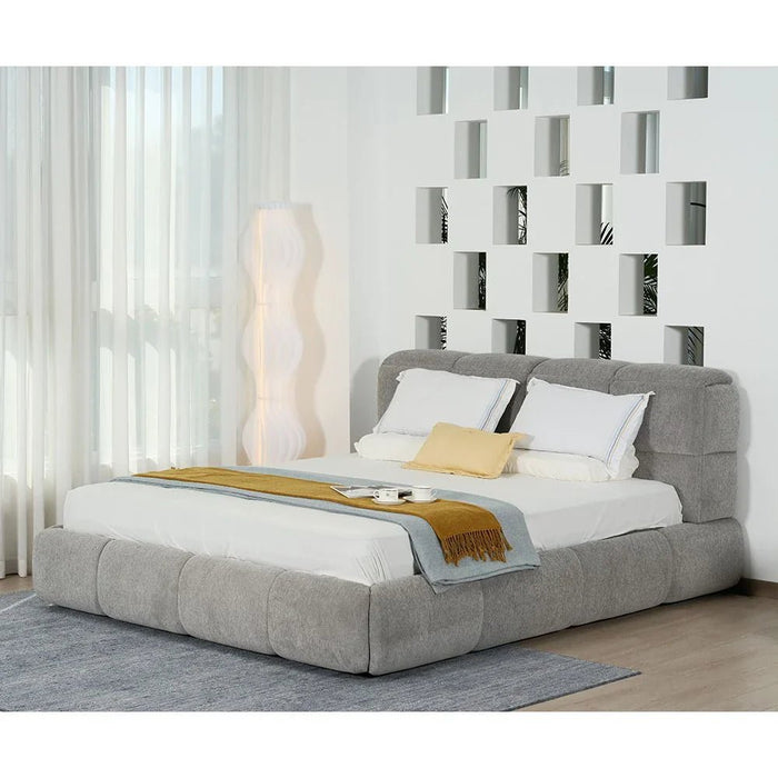 Ian 180X200 King Bed With Headboard storage-æLight Grey