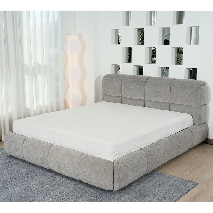 Ian 180X200 King Bed With Headboard storage-æLight Grey