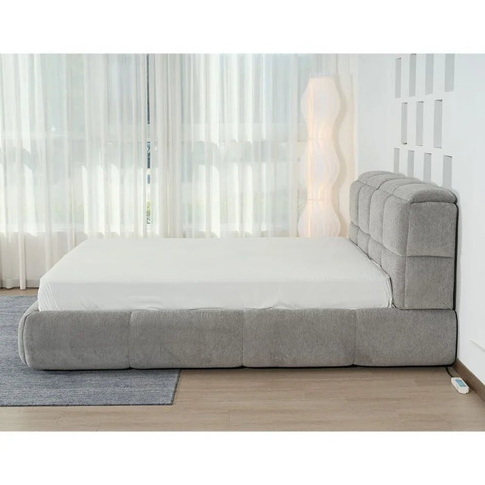 Ian 180X200 King Bed With Headboard storage-æLight Grey