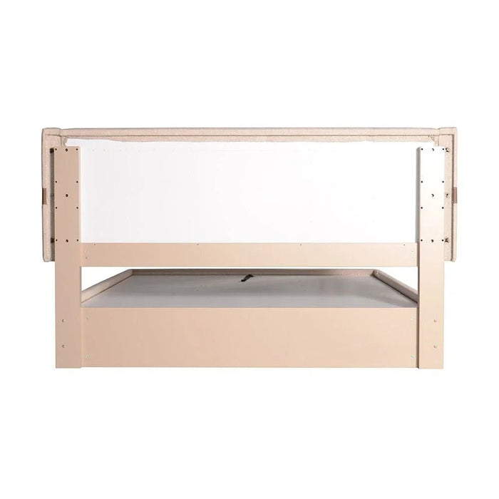 Colleen 180x200 Upholstered King Bed with Hydraulic Storage - Beige/Brown