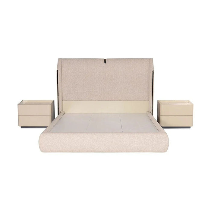 Mulligan 180x200 Upholstered King Bed - Beige/Khaki - With 2-Year Warranty