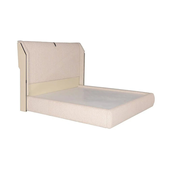 Mulligan 180x200 Upholstered King Bed - Beige/Khaki - With 2-Year Warranty
