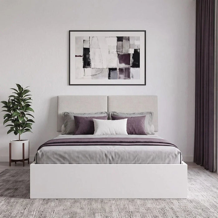 Palomeze 150 X 200 Queen Bed With With Hydraulic And Headboard Storage-White/Black