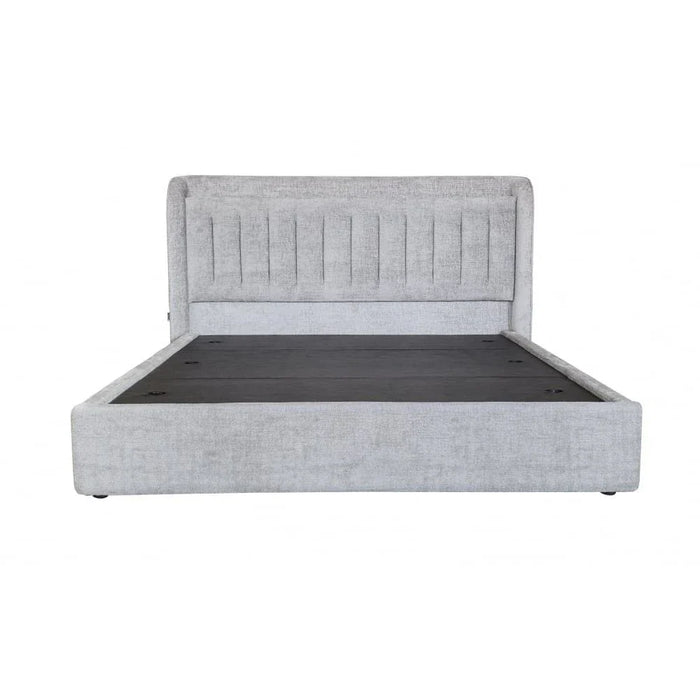 Santelmo 180x200 King Bed with LED Light - Light Grey - With 2-Year Warranty