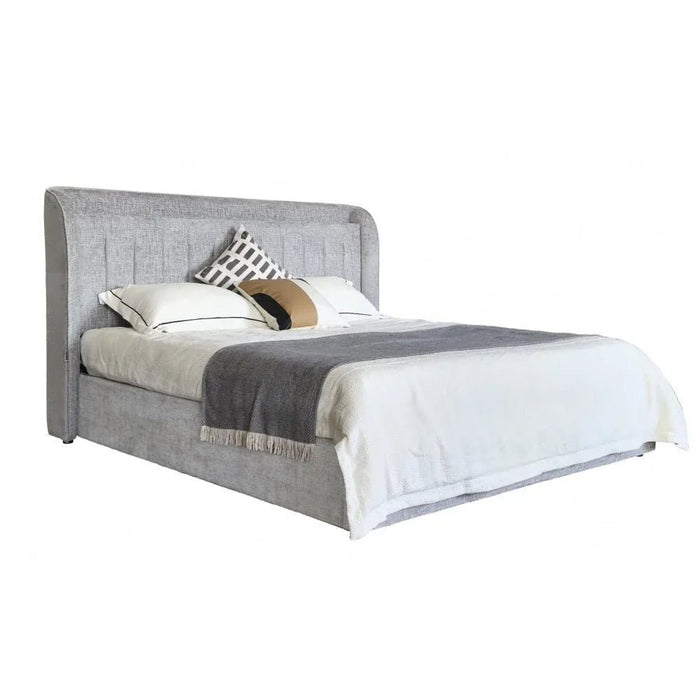 Santelmo 180x200 King Bed with LED Light - Light Grey - With 2-Year Warranty