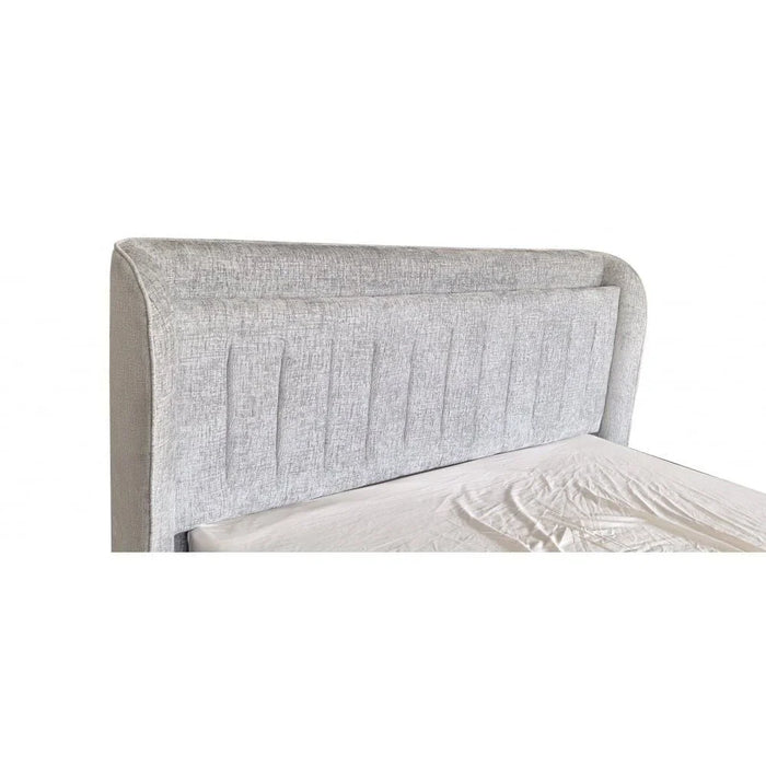 Santelmo 180x200 King Bed with LED Light - Light Grey - With 2-Year Warranty