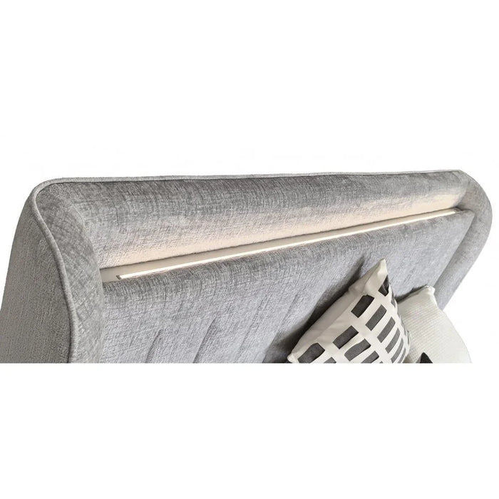 Santelmo 150x200 Queen Bed with LED Light - Light Grey - With 2-Year Warranty