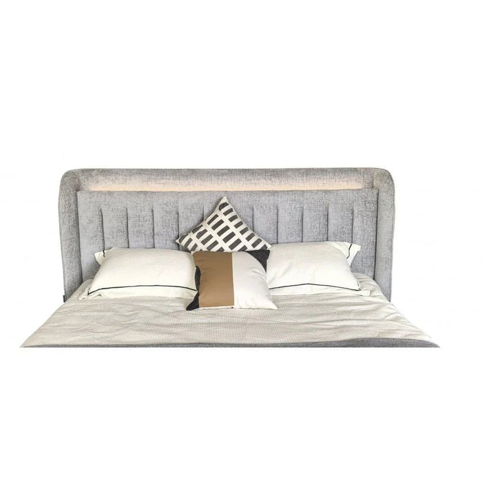 Santelmo 150x200 Queen Bed with LED Light - Light Grey - With 2-Year Warranty