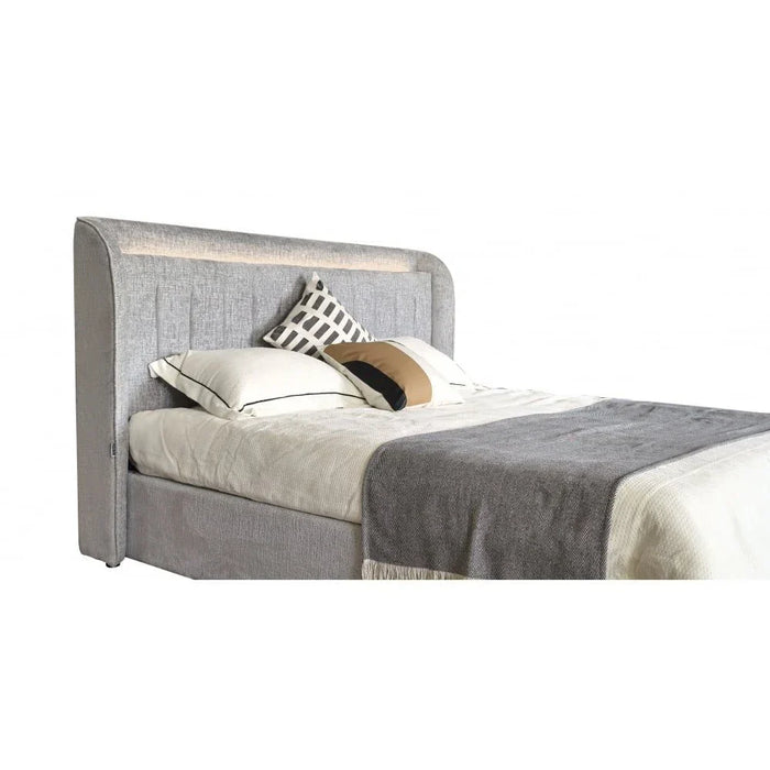 Santelmo 150x200 Queen Bed with LED Light - Light Grey - With 2-Year Warranty