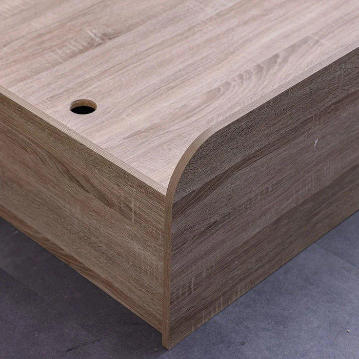 Monro 180X200 King Bed With  Underbed & Headboard Storage - Natural Oak