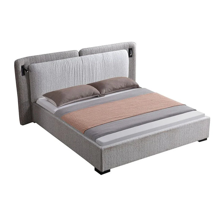 Maison 180x200 Upholstered King Bed With LED-Light Grey/Dark Grey