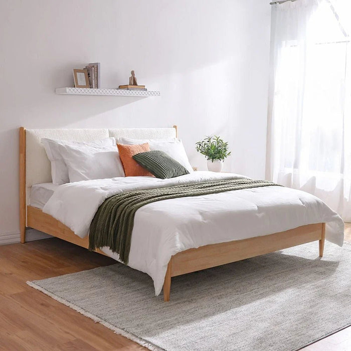 Anchor 180x200 King Bed with Upholstered Headboard - Natural/Beige - With 2-Year Warranty