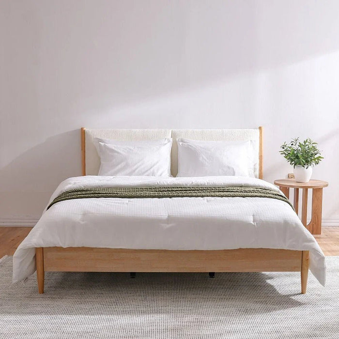 Anchor 180x200 King Bed with Upholstered Headboard - Natural/Beige - With 2-Year Warranty