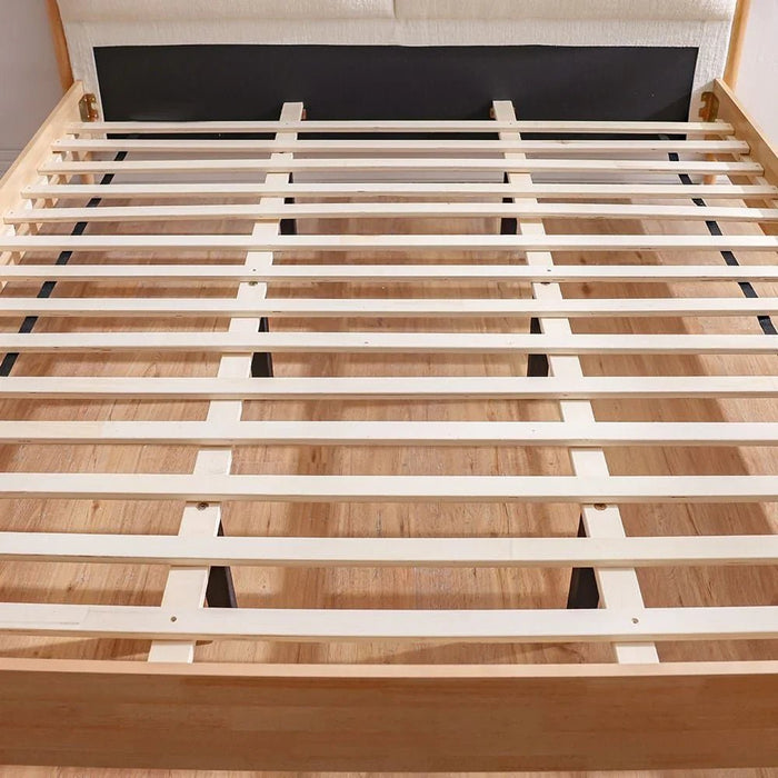 Anchor 180x200 King Bed with Upholstered Headboard - Natural/Beige - With 2-Year Warranty