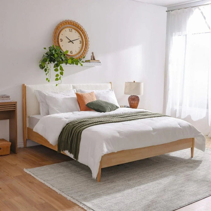 Anchor 180x200 King Bed with Upholstered Headboard - Natural/Beige - With 2-Year Warranty