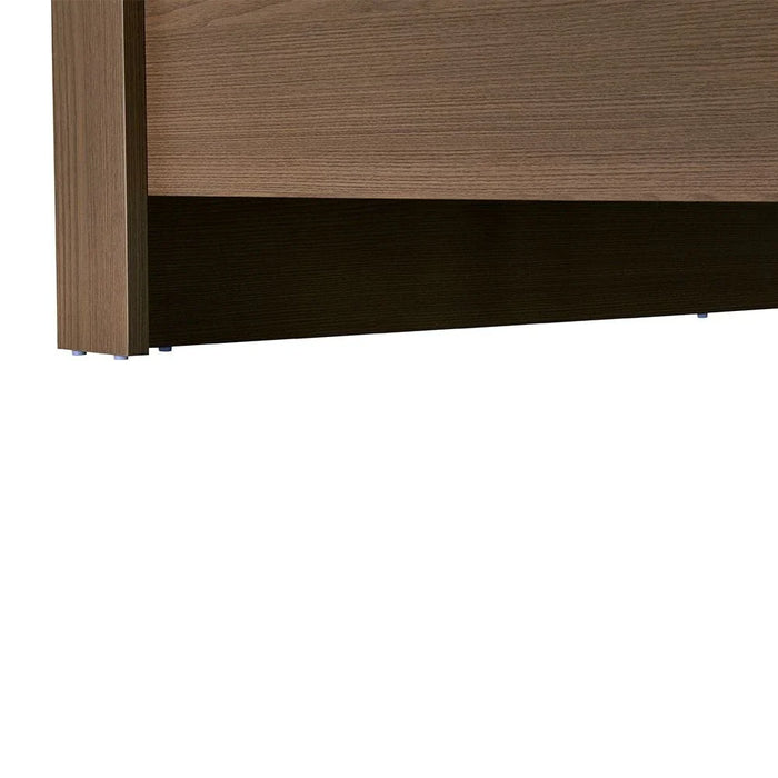 Allison 180X200 Floating King Bed With LED-Beige/Natural Oak