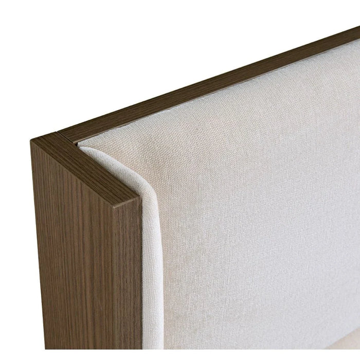 Allison 180X200 Floating King Bed With LED-Beige/Natural Oak