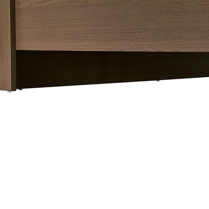 Allison 160x200 Floating Queen Bed with LED - Beige/Natural Oak - With 2-Year Warranty