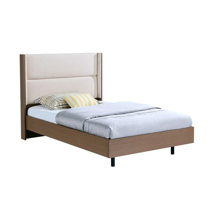 Allison 120x200 Floating Young Bed with LED - Beige/Natural Oak - With 2-Year Warranty