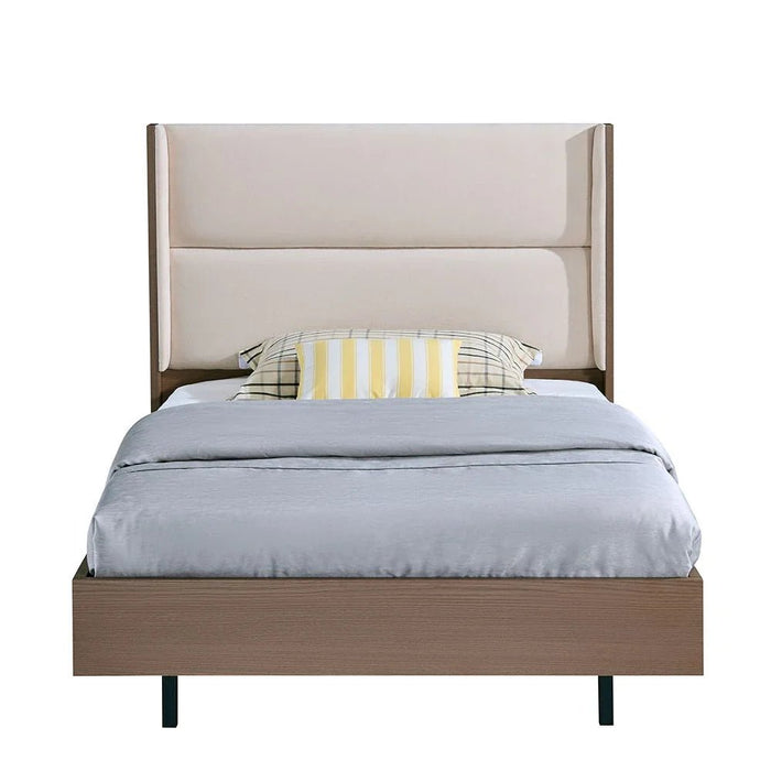 Allison 120x200 Floating Young Bed with LED - Beige/Natural Oak - With 2-Year Warranty