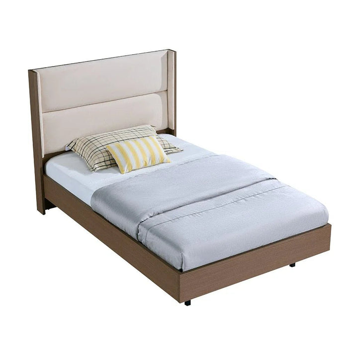 Allison 120x200 Floating Young Bed with LED - Beige/Natural Oak - With 2-Year Warranty